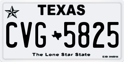 TX license plate CVG5825