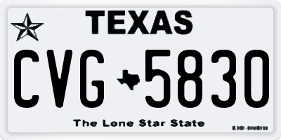 TX license plate CVG5830