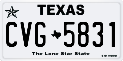 TX license plate CVG5831
