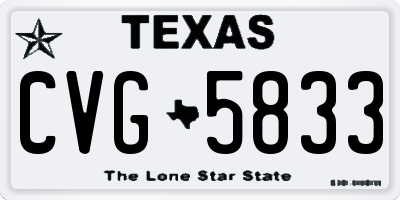 TX license plate CVG5833