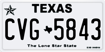 TX license plate CVG5843