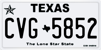 TX license plate CVG5852