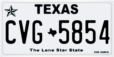 TX license plate CVG5854