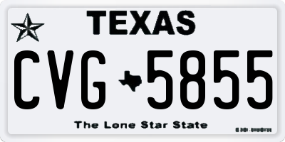 TX license plate CVG5855