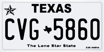 TX license plate CVG5860