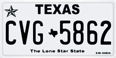 TX license plate CVG5862