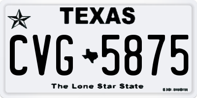 TX license plate CVG5875