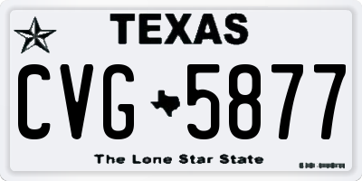 TX license plate CVG5877