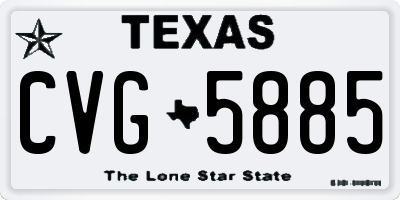 TX license plate CVG5885