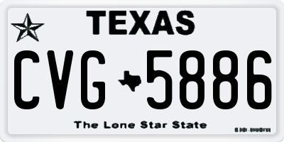 TX license plate CVG5886