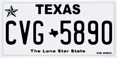 TX license plate CVG5890