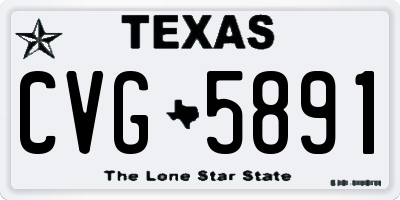 TX license plate CVG5891