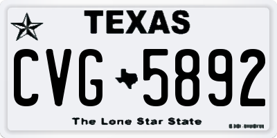 TX license plate CVG5892