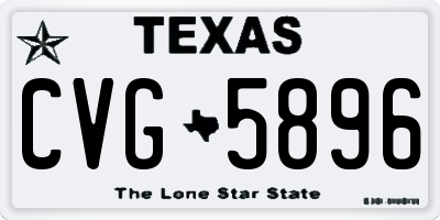 TX license plate CVG5896