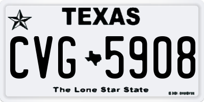TX license plate CVG5908
