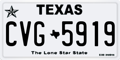 TX license plate CVG5919