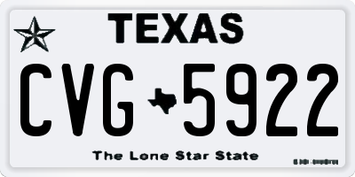 TX license plate CVG5922
