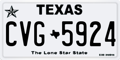 TX license plate CVG5924