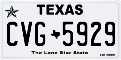TX license plate CVG5929