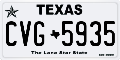 TX license plate CVG5935