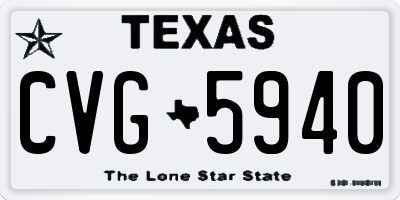 TX license plate CVG5940