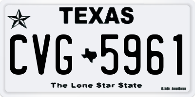 TX license plate CVG5961
