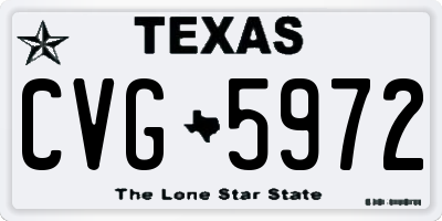 TX license plate CVG5972
