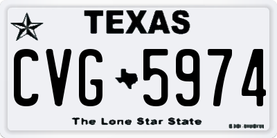 TX license plate CVG5974