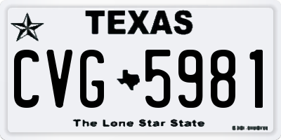 TX license plate CVG5981
