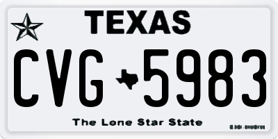 TX license plate CVG5983