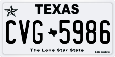 TX license plate CVG5986