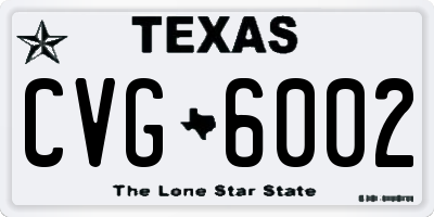 TX license plate CVG6002