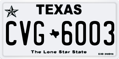 TX license plate CVG6003