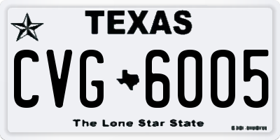 TX license plate CVG6005