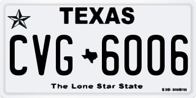 TX license plate CVG6006