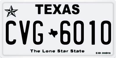 TX license plate CVG6010