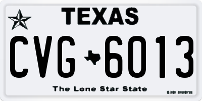 TX license plate CVG6013