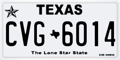 TX license plate CVG6014