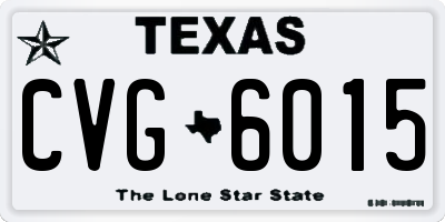 TX license plate CVG6015