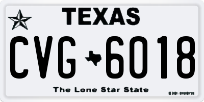 TX license plate CVG6018