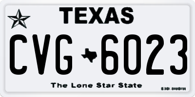TX license plate CVG6023