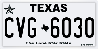 TX license plate CVG6030