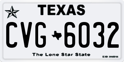 TX license plate CVG6032