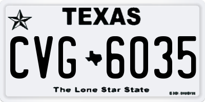 TX license plate CVG6035