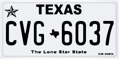 TX license plate CVG6037