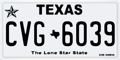 TX license plate CVG6039