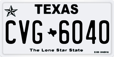 TX license plate CVG6040