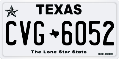 TX license plate CVG6052