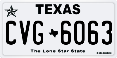 TX license plate CVG6063