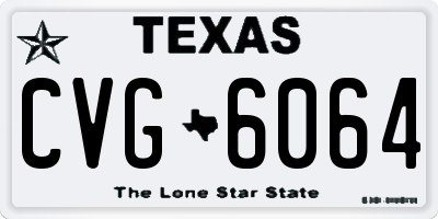 TX license plate CVG6064